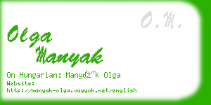 olga manyak business card